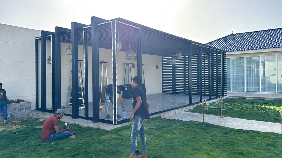 Blue Cube installation team at work
